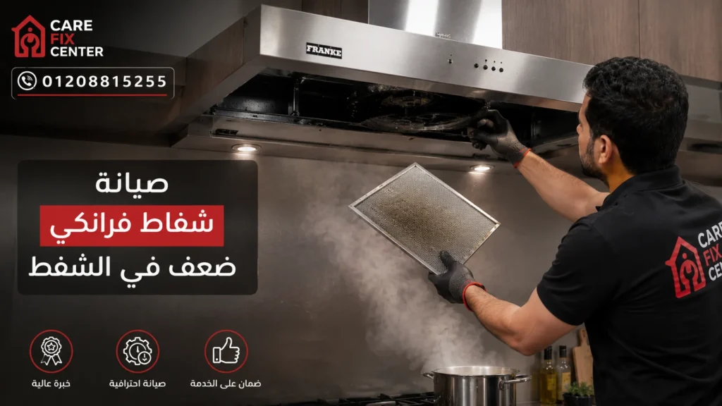 صيانة شفاط فرانكي وحل مشكلة ضعف سحب الروائح والدخان