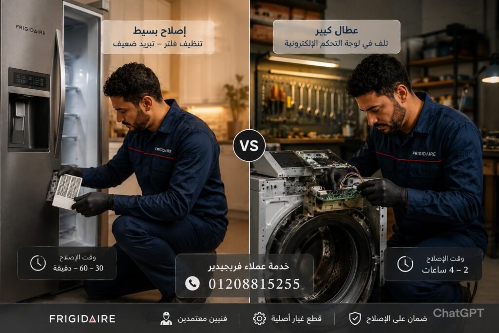 صيانة فريجيدير مقارنة الأعطال البسيطة والكبيرة في أجهزة فريجيدير