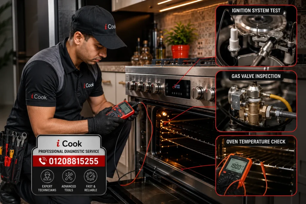 تشخيص أعطال بوتاجاز i Cook وفحص الإشعال والشعلات والفرن
