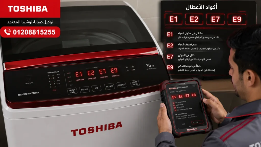 جدول رموز اعطال غسالة توشيبا فوق اتوماتيك